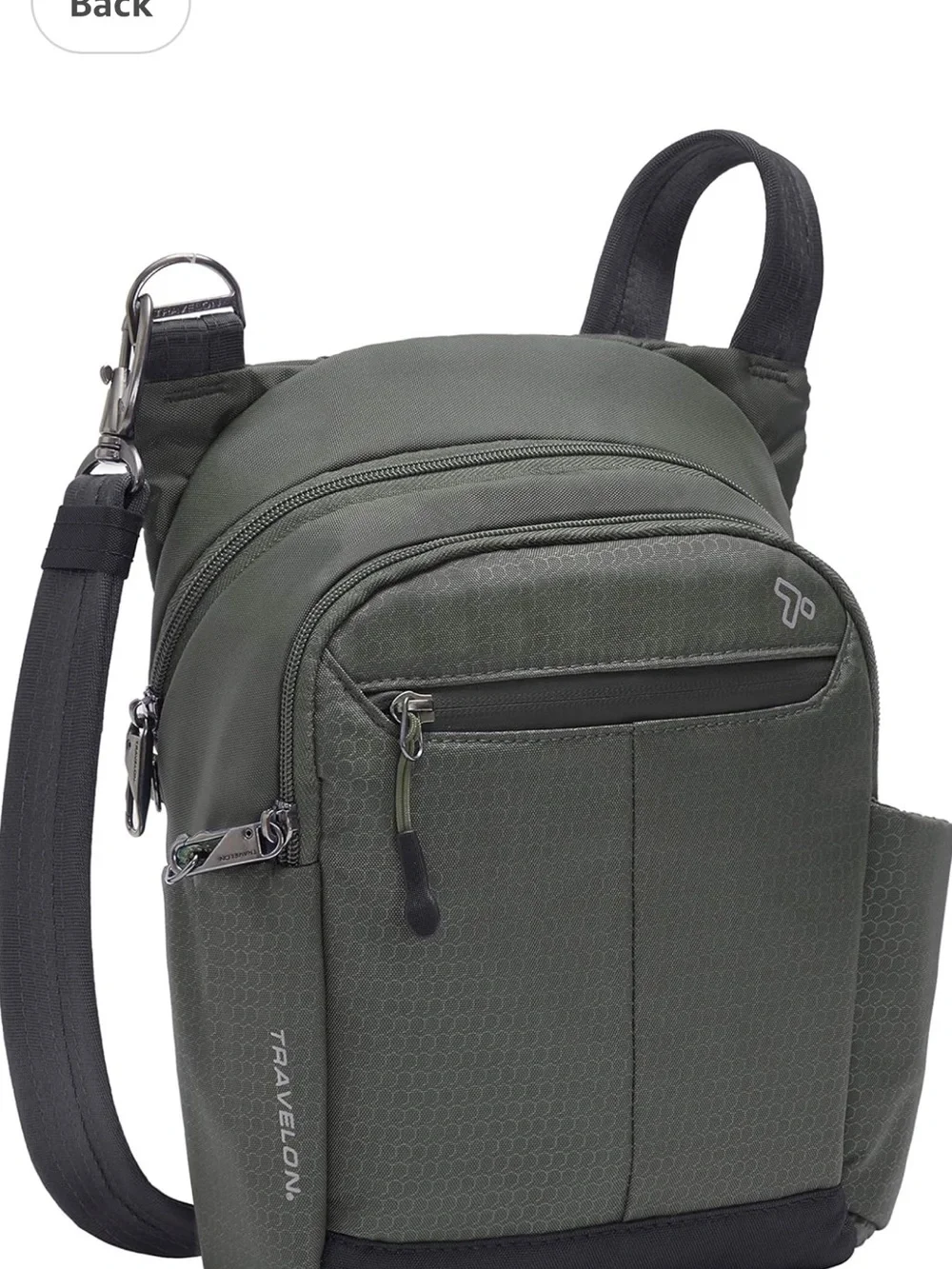 Travelon Active Tour Bag Charcoal Men's Crossbody Sling Bag Anti-Theft Unisex